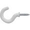 Hillman HILLMAN Small Vinyl Coated White Steel 7/8 in. L Hook 1 lb 6 pk 122236 - alternate 2